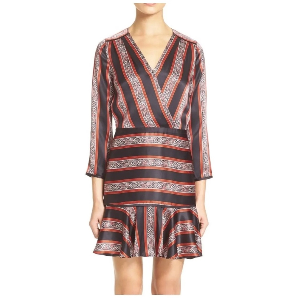 Veronica Beard Ivy Flounce Silk Mini Dress Size 10